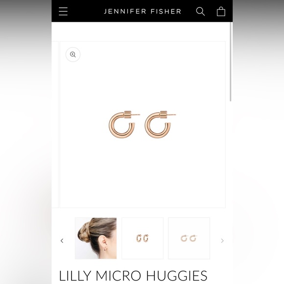 SOLD!  New  Jennifer Fischer Petite Micro Lilly Huggies-14K Rose Gold Plated - Picture 10 of 14